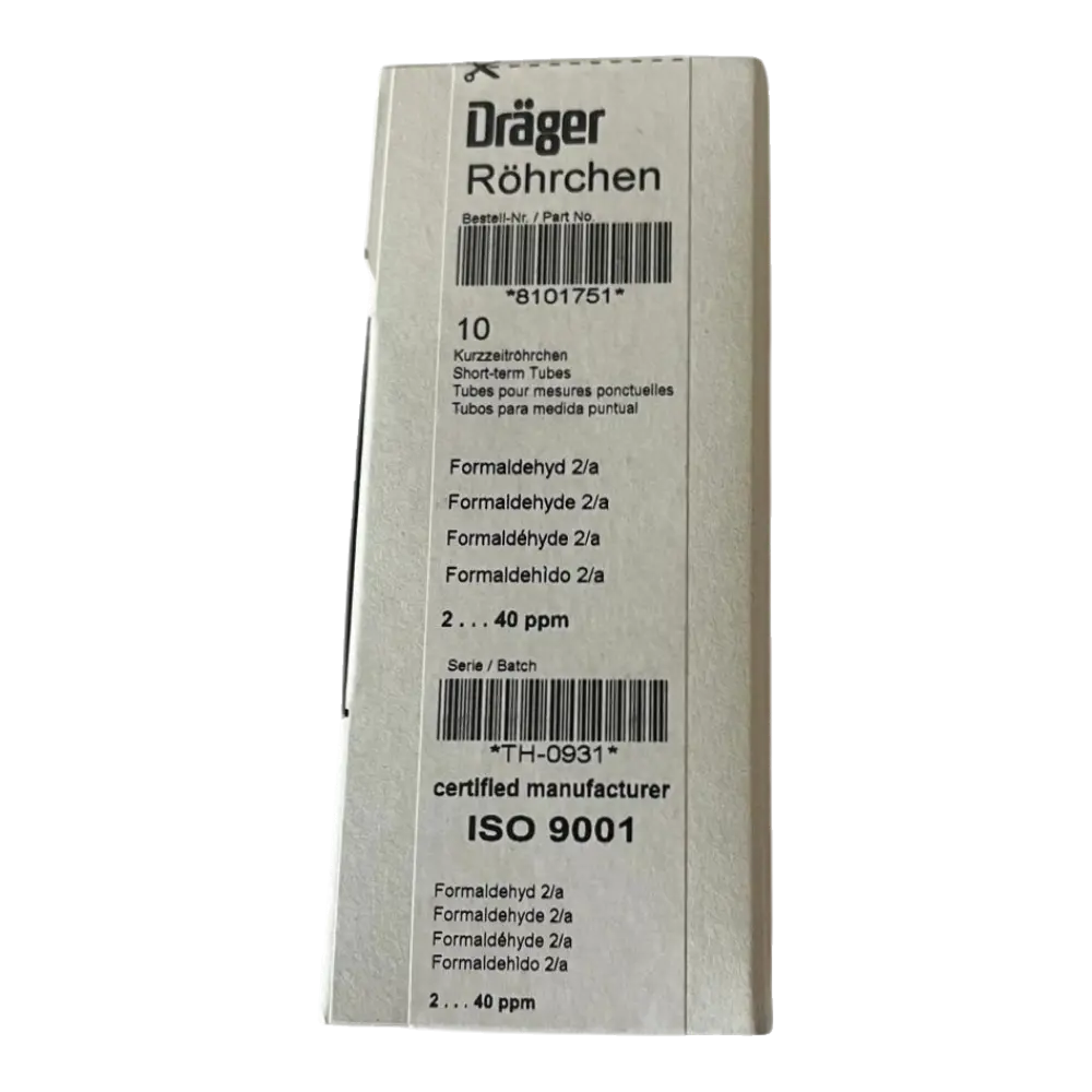 Draeger 8101751 Formaldehyde Gas Detection Tubes Box of 10